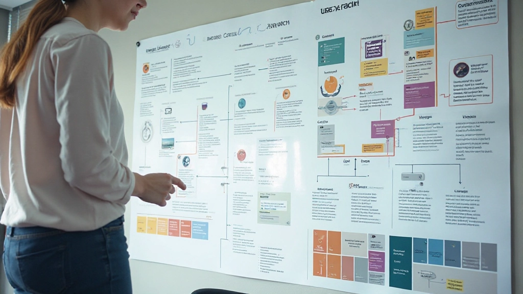 Educational materials showing UI/UX design principles and frameworks