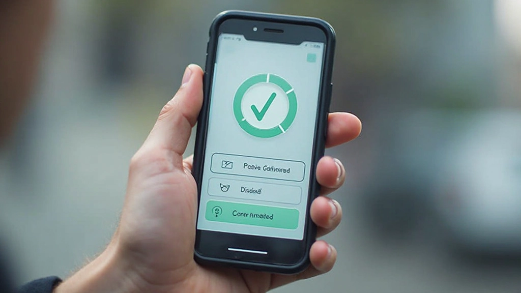 Mobile app interface showing loading spinner animation, success confirmation message, and visual feedback states for user interactions